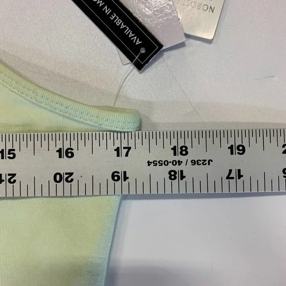 Nordstrom BP Women's Halter Cotton Crop Top Tank in Green Limecream Size L NWT - Picture 11 of 13